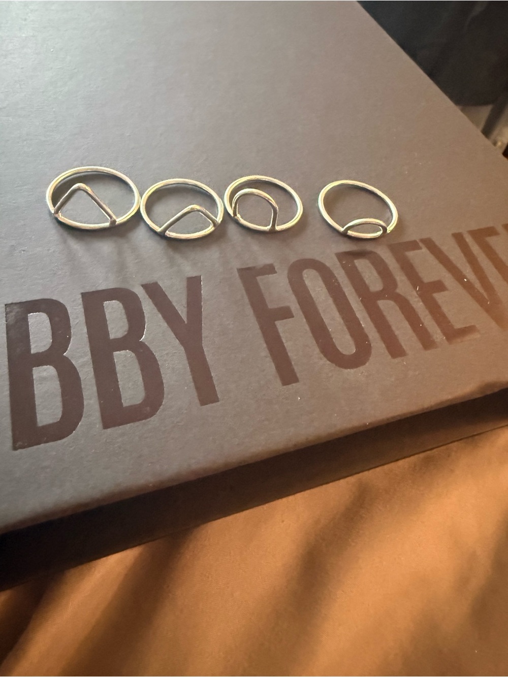 Delicate Geometric Silver Ring Set - 4 Piece